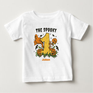 The Spooky One Halloween 1st Birthday Pumpkin Baby T-Shirt