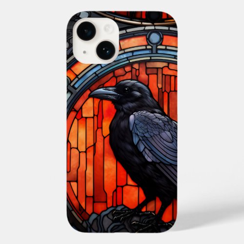 The Spooky Raven Stained Glass Case_Mate iPhone 14 Case