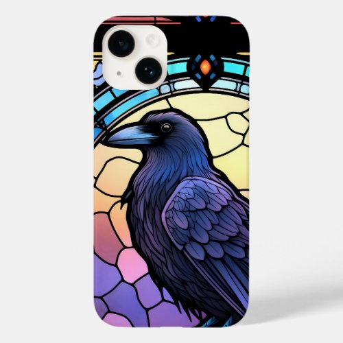The Spooky Raven Stained Glass Case_Mate iPhone 14 Case