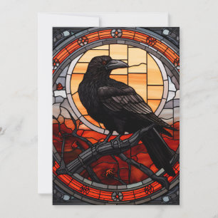 The Spooky Raven Stained Glass Invitation