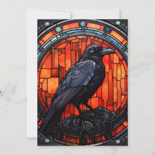 The Spooky Raven Stained Glass Invitation