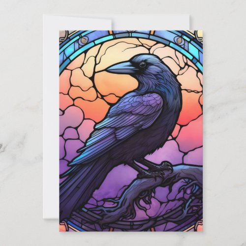 The Spooky Raven Stained Glass Invitation