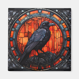 The Spooky Raven Stained Glass Magnet