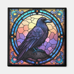 The Spooky Raven Stained Glass Magnet