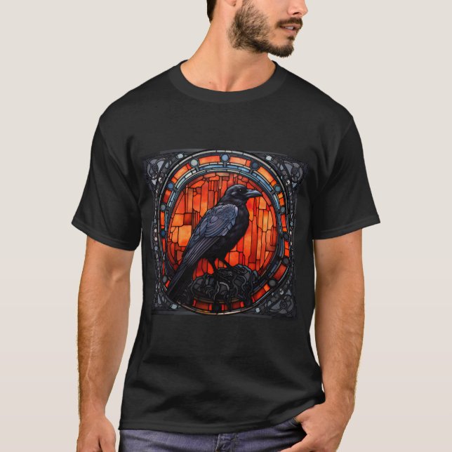 The Spooky Raven Stained Glass T-Shirt (Front)