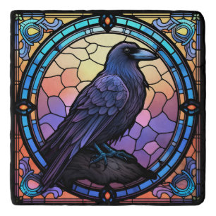 The Spooky Raven Stained Glass Trivet