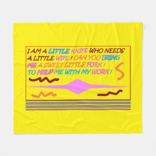 The Spoon Falls In Love With The Ladle and knife Fleece Blanket
