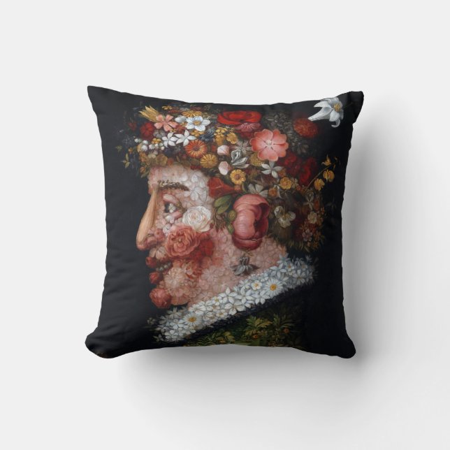 The Spring, Arcimboldo Throw Pillow (Front)
