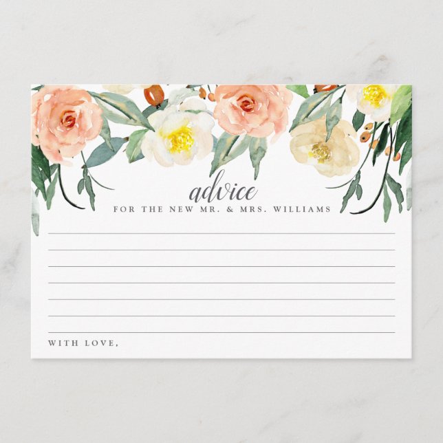 The Spring Blossoms Wedding Collection Advice Card (Front)