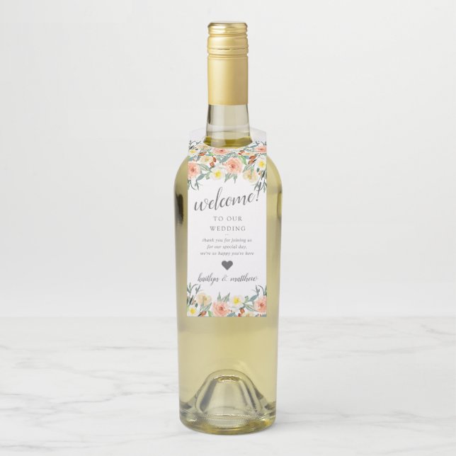 The Spring Blossoms Wedding Collection Bottle Hanger Tag (On Bottle)