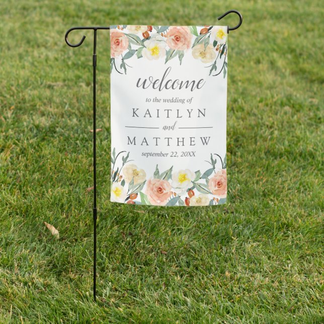 The Spring Blossoms Wedding Collection Garden Flag (In SItu)