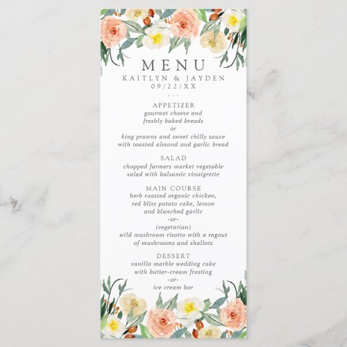 The Spring Blossoms Wedding Collection Menu