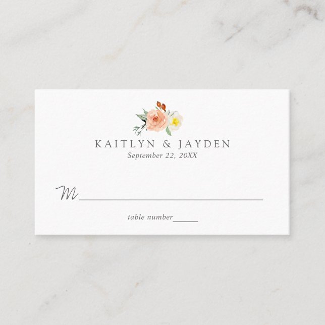 The Spring Blossoms Wedding Collection Place Card (Front)