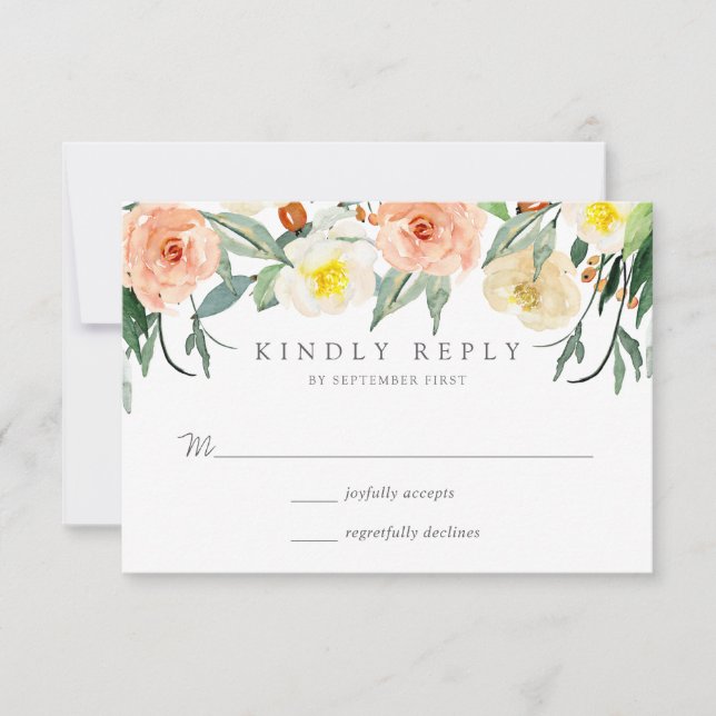The Spring Blossoms Wedding Collection RSVP Card (Front)