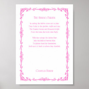 The Spring Fairies Pink Poem Print