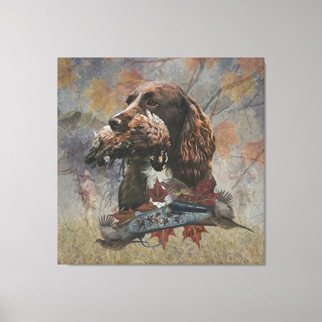 The Sprocker Spaniel , Gun dog art      Canvas Print (Front)