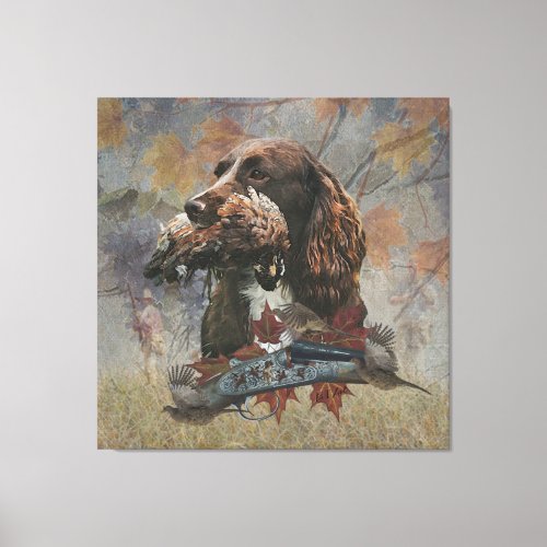 The Sprocker Spaniel  Gun dog art      Canvas Print