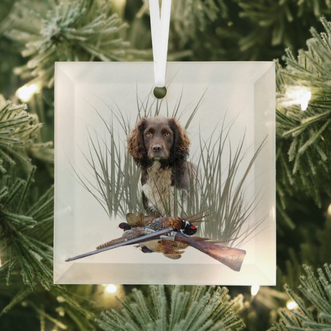 The Sprocker Spaniel , Gun dog art      Glass Ornament (Insitu)