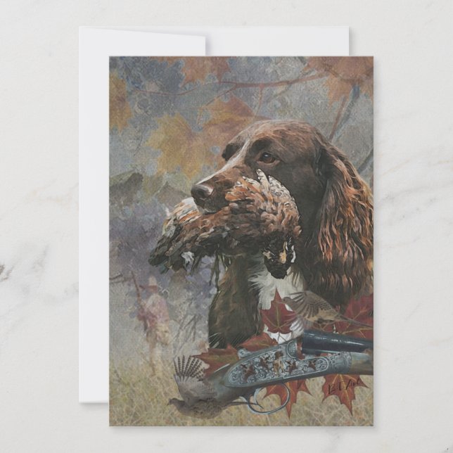 The Sprocker Spaniel , Gun dog art   Invitation (Front)
