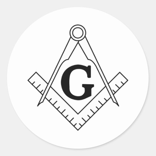 The Square and Compasses Freemasonry Symbol Classic Round Sticker