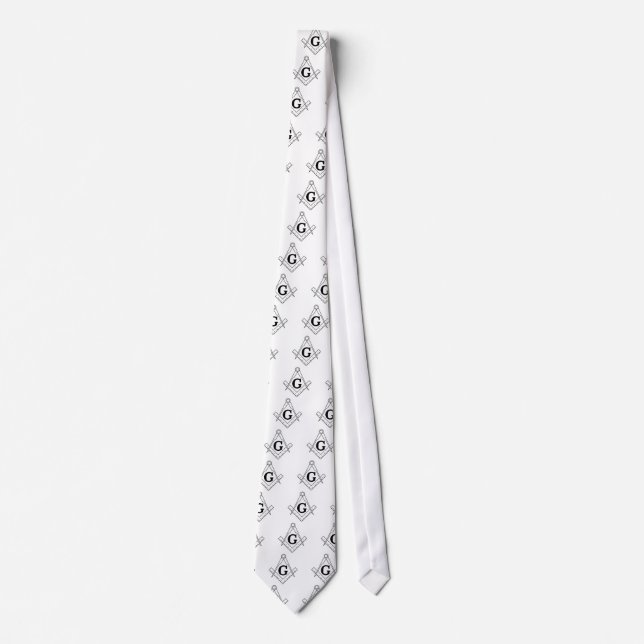 The Square and Compasses Freemasonry Symbol Tie (Front)