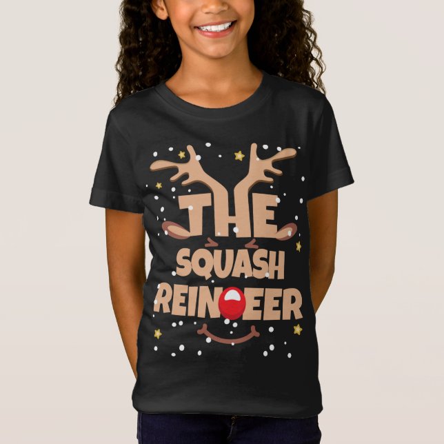 The Squash Reindeer Funny Christmas Pajama Family  T-Shirt (Front)