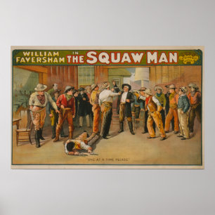 The Squaw Man Western Drama Theater Poster