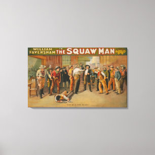 The Squaw Man Western Drama Theatre Poster Canvas Print