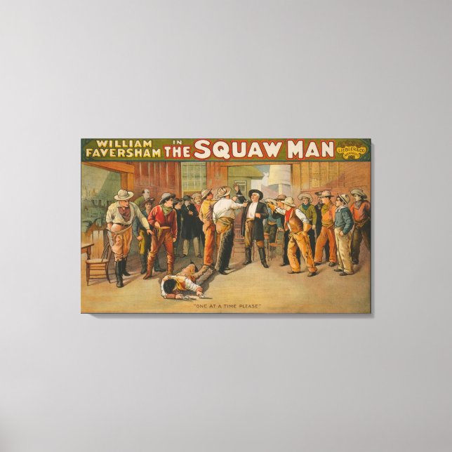 The Squaw Man Western Drama Theatre Poster Canvas Print (Front)