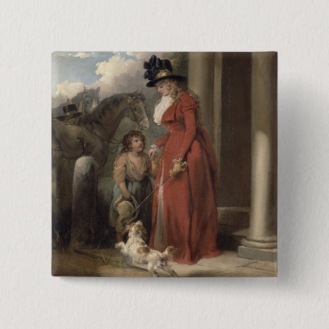 The Squire's Door, c.1790 (oil on canvas) Button (Front)