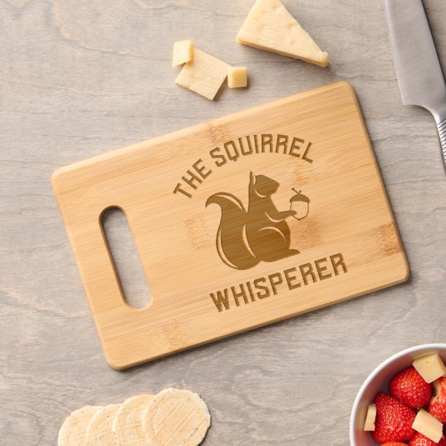 The Squirrel Whisperer | Squirrel Lover Engraved Cutting Board (Cheese)