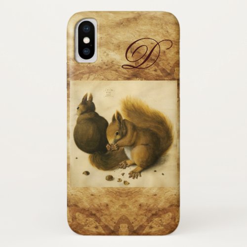 THE SQUIRREL WITH NUTS MONOGRAM iPhone X CASE