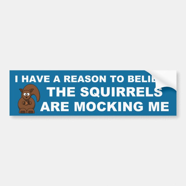 The squirrels are mocking me bumper sticker (Front)