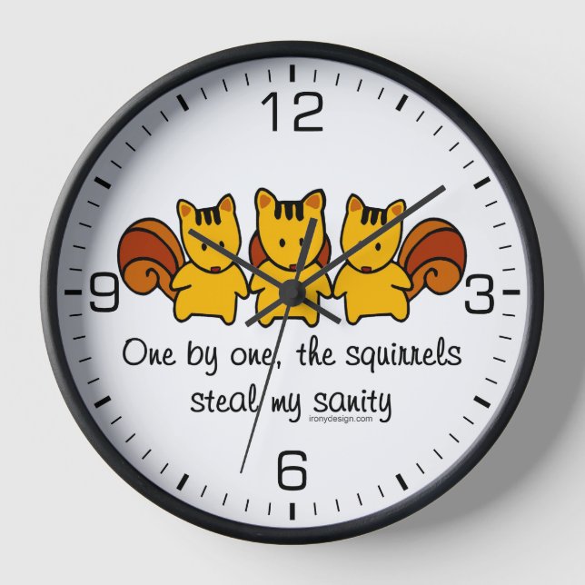 The squirrels steal my sanity Numbered Clock (Front)
