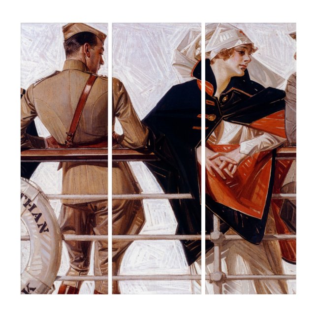 The SS Leviathan, 1918 by J. C. Leyendecker Triptych (Front)