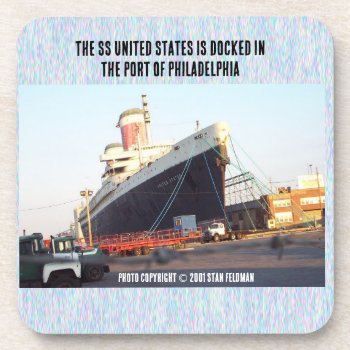 The Ss United States     Beverage Coaster by stanrail at Zazzle