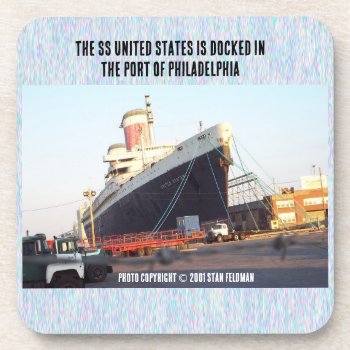The Ss United States      Beverage Coaster by stanrail at Zazzle