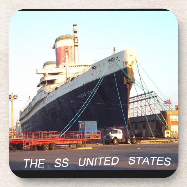 The SS United States Ocean Liner     Beverage Coaster (Front)