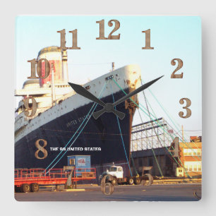 The SS United States Ocean Liner Square Wall Clock