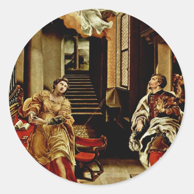 The St. Cecilia And St. Valerian By Orsi Lelio (Be Classic Round Sticker (Front)