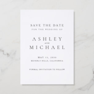 The St. Claire Classic Elegant Save the Date Letterpress Invitation