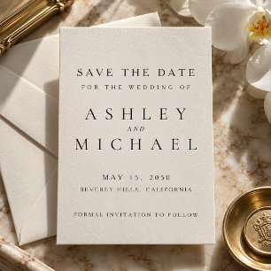 The St. Claire Classic Elegant Save the Date Letterpress Invitation