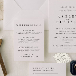 The St. Claire Suite Elegant Wedding Details Letterpress Enclosure Card