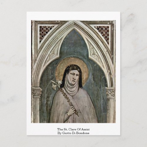 The St Clare Of Assisi By Giotto Di Bondone Postcard