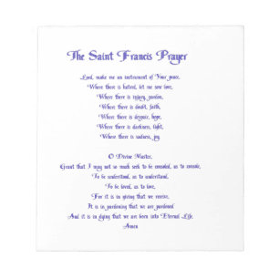 The St Francis Prayer Notepad