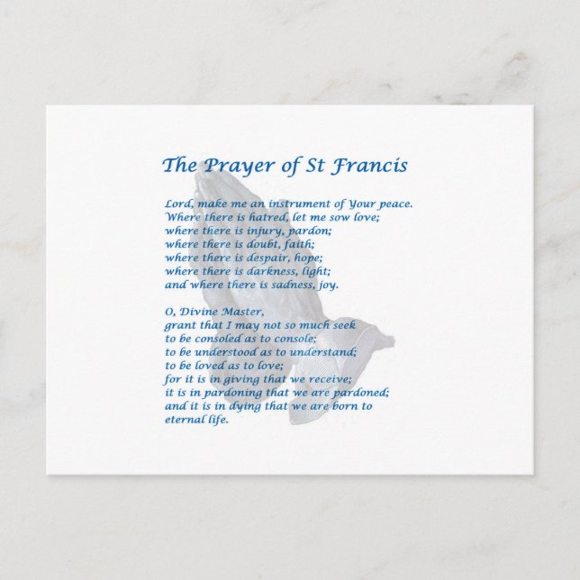 The St Francis Prayer Postcard (Front)