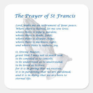 The St Francis Prayer Square Sticker