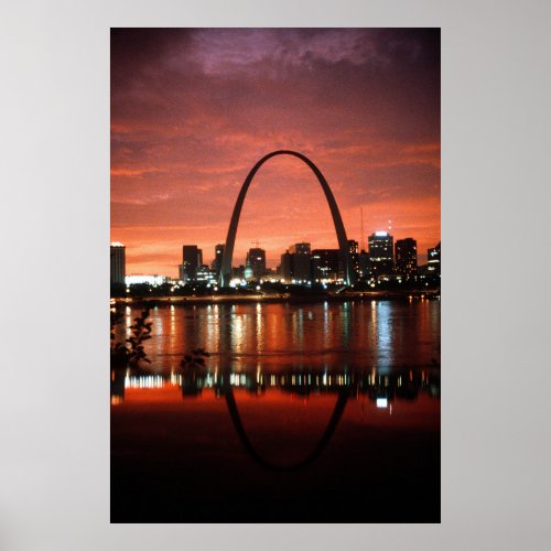The St Louis Arch at Dusk Photograph Poster