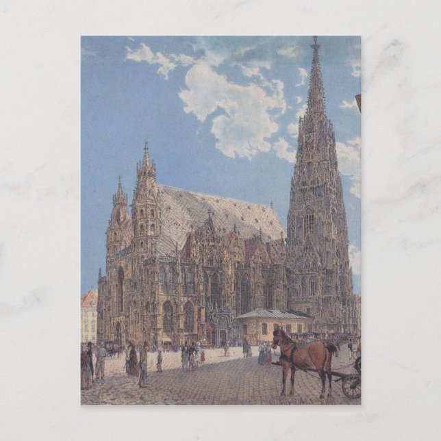 The St. Stephen's Cathedral in Vienna by Rudolf Postcard (Front)