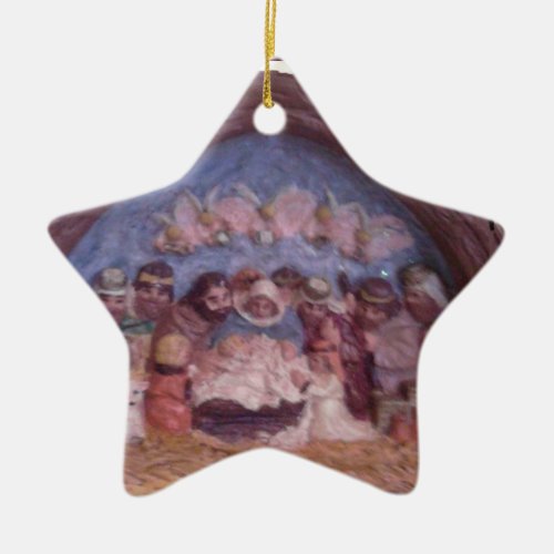 THE STABLE CHRISTMAS ORNAMENT CERAMIC ORNAMENT